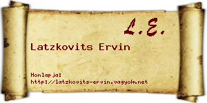 Latzkovits Ervin névjegykártya